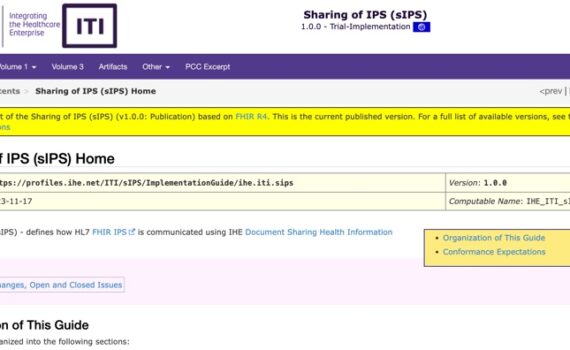 Landing page of the IHE Sharing of IPS (sIPS) Profile